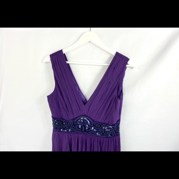 Monsoon Purple Cocktail Dress Size UK 10 EU 38 - Picture 2 of 12